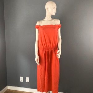 NWT Tibi Orange Maxi Silk Dress Sz 10